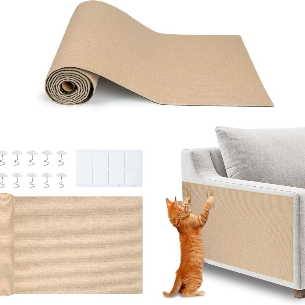 Catify Peel & Stick Cat Scratching Mat – Self-Adhesive, Trimmable Cat Scratch Pa